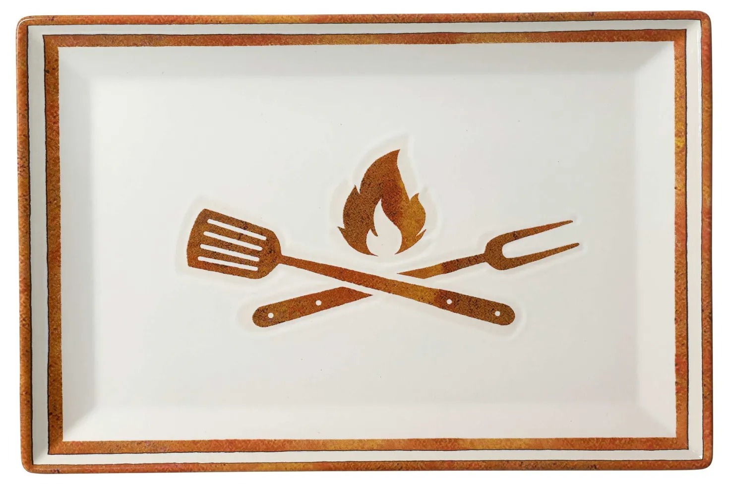 Platte Rusty | 34 x 23 cm | weiss | rechteckig