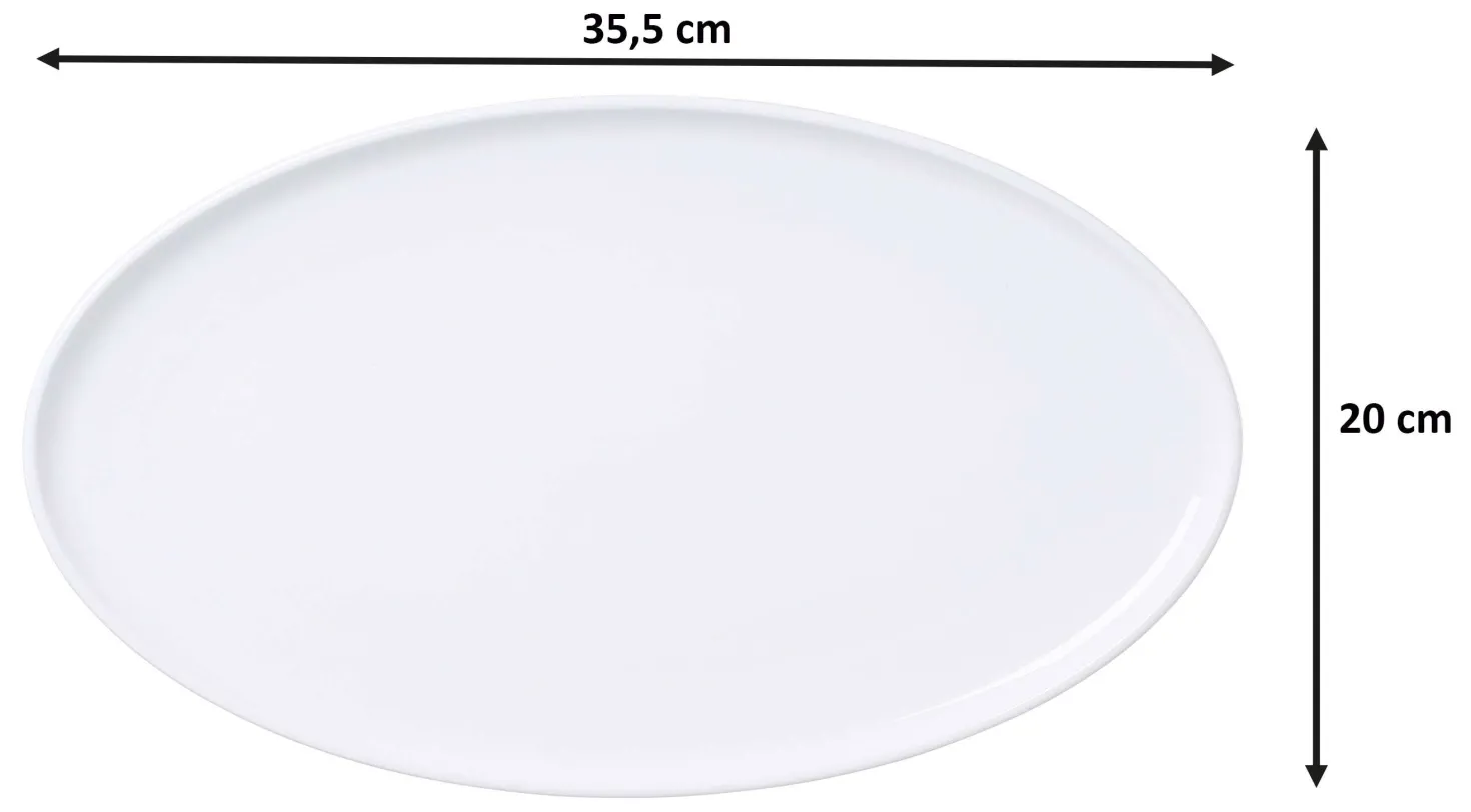 Platte Skagen | 35,5 x 20 cm | weiss | oval