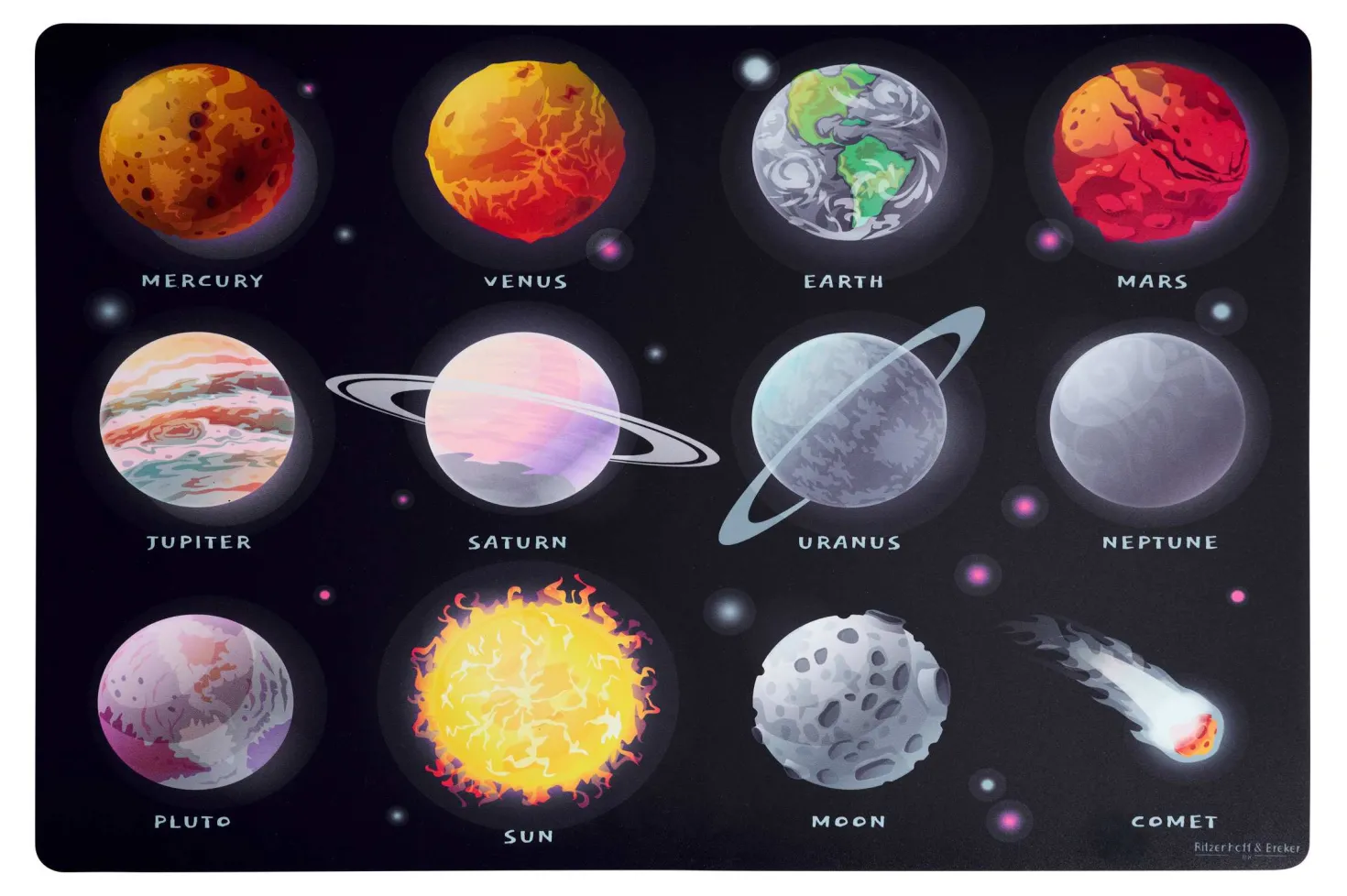 Platzmatte Flip Planeten | 45 x 30 cm