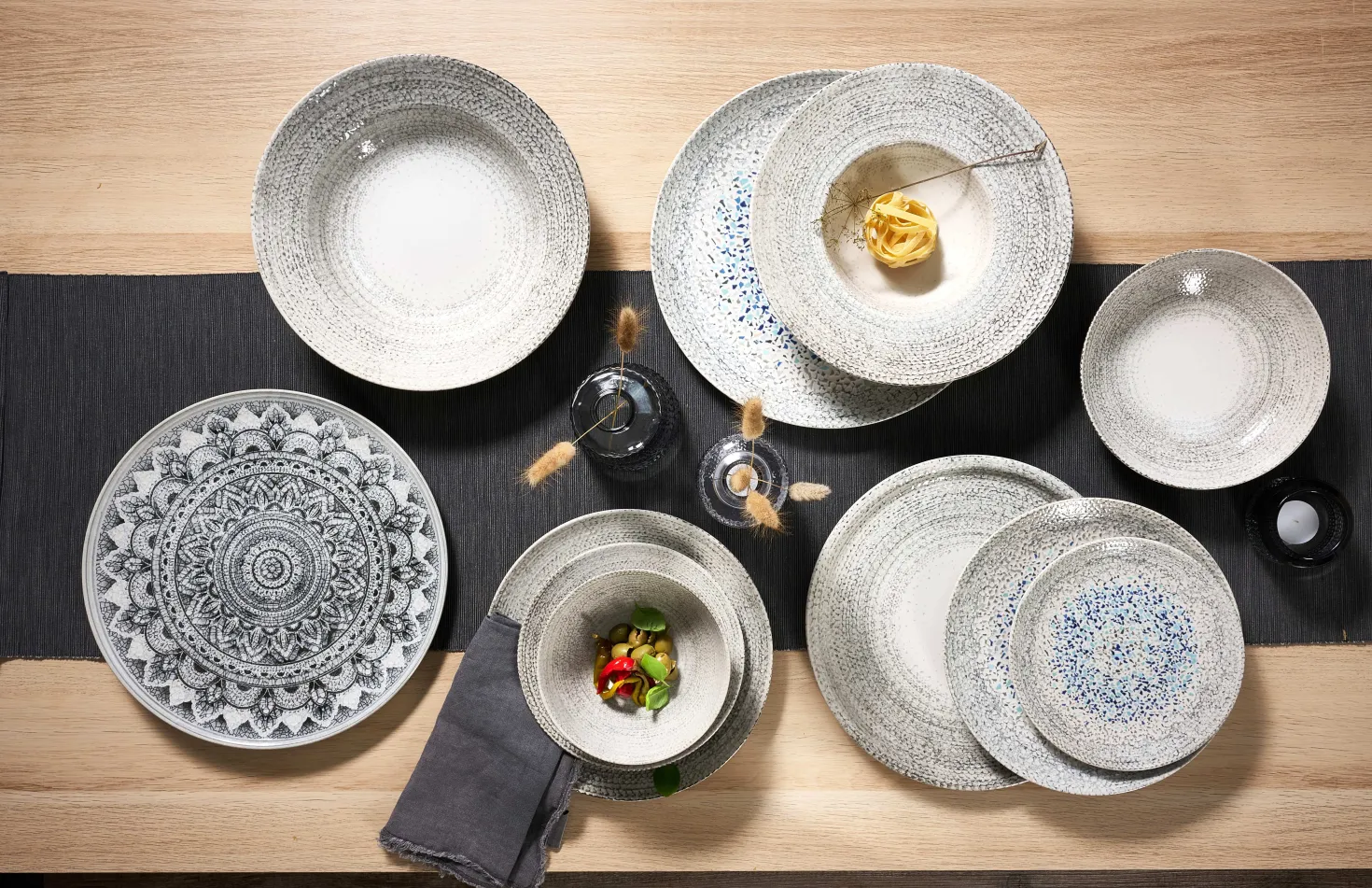Platzteller Rimini Mosaik Stone | 32 cm | grau