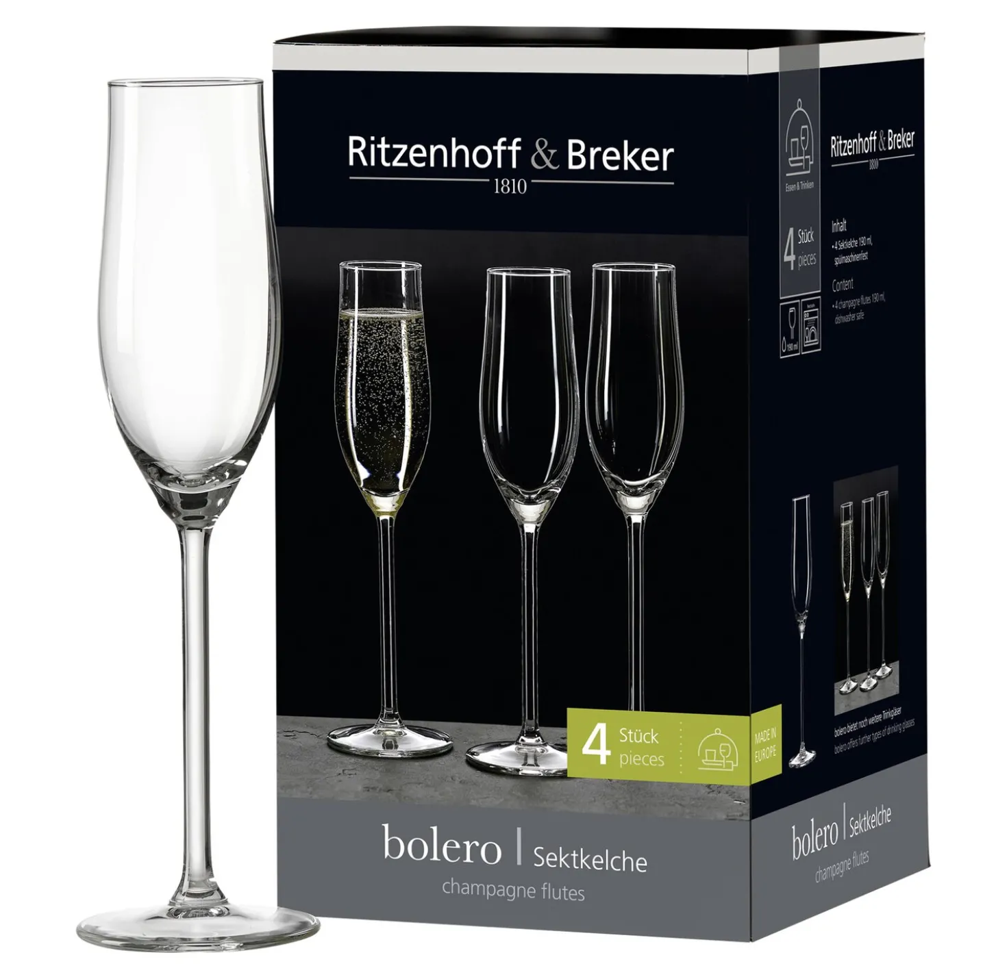 Sektgläser-Set Bolero | 4-teilig | 190 ml