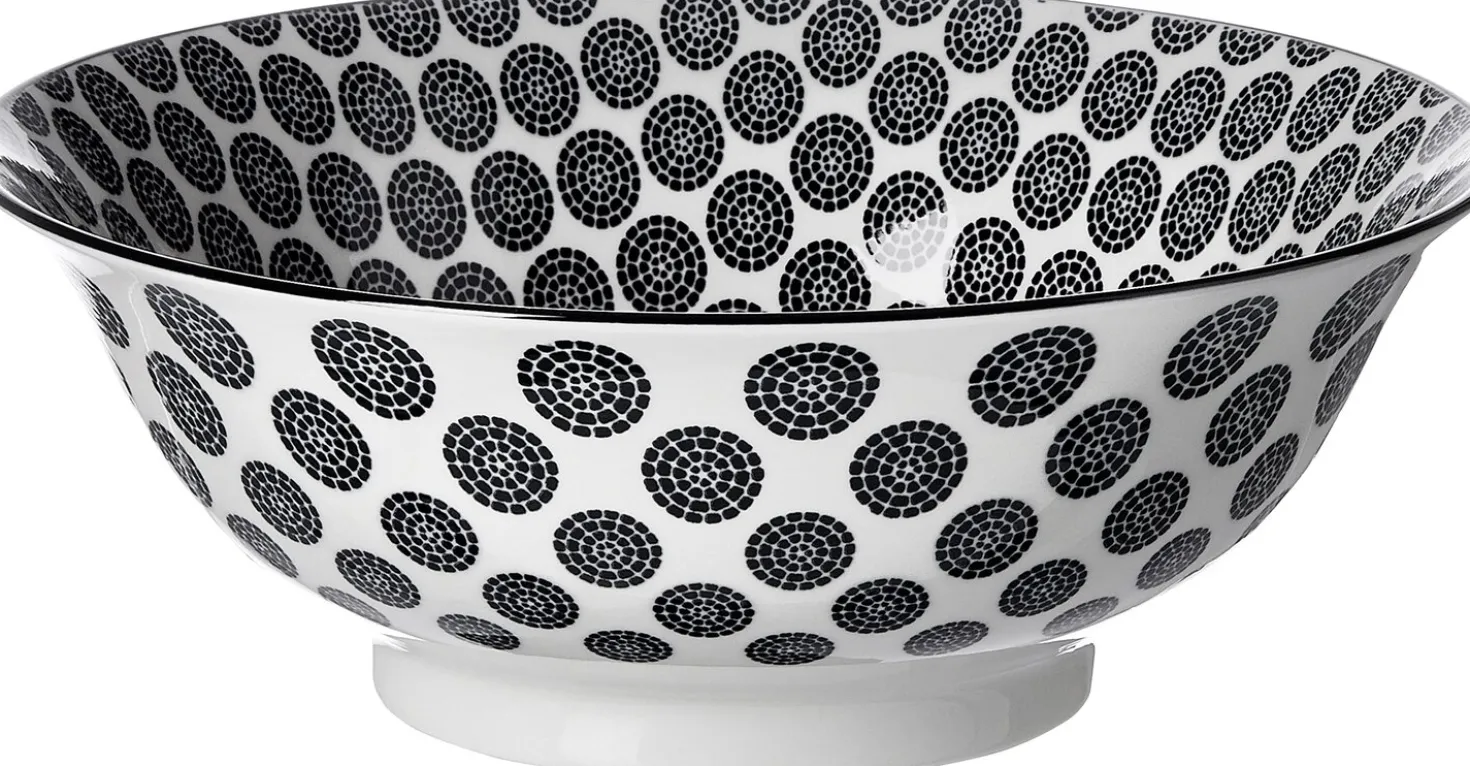 Servierschale Takeo Circles | 21 x 21 x 7,7 cm | schwarz
