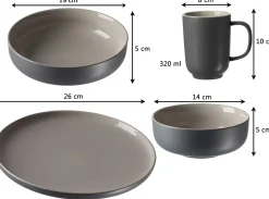Speiseteller Jasper | 26 cm | grau