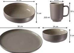 Speiseteller Jasper | 26 cm | taupe
