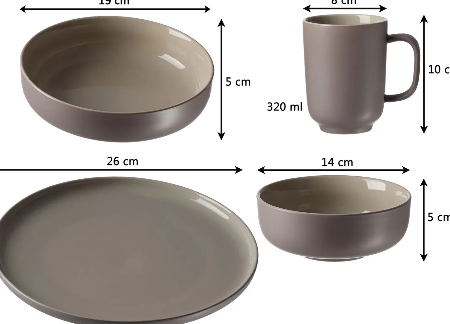 Speiseteller Jasper | 26 cm | taupe