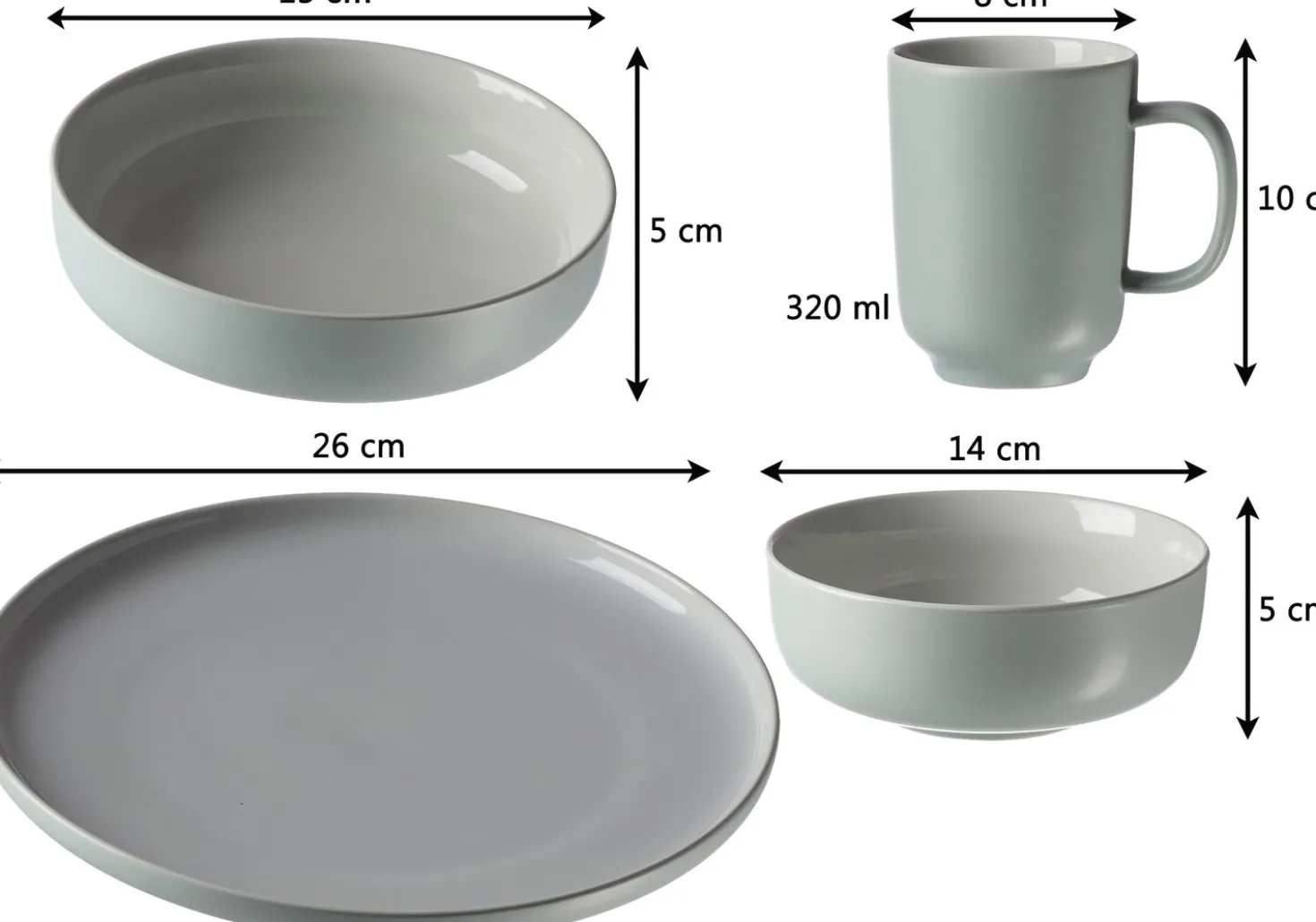Speiseteller Jasper | 26 cm | mint
