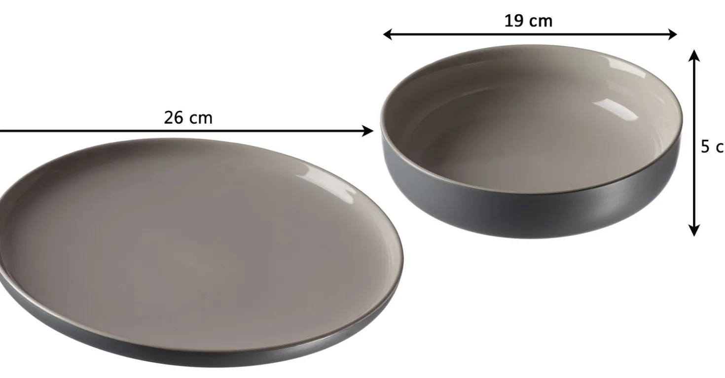 Suppenschale Jasper | 19 x 19 x 5 cm | grau