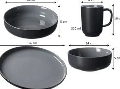Suppenschale Jasper | 19 x 19 x 5 cm | schwarz