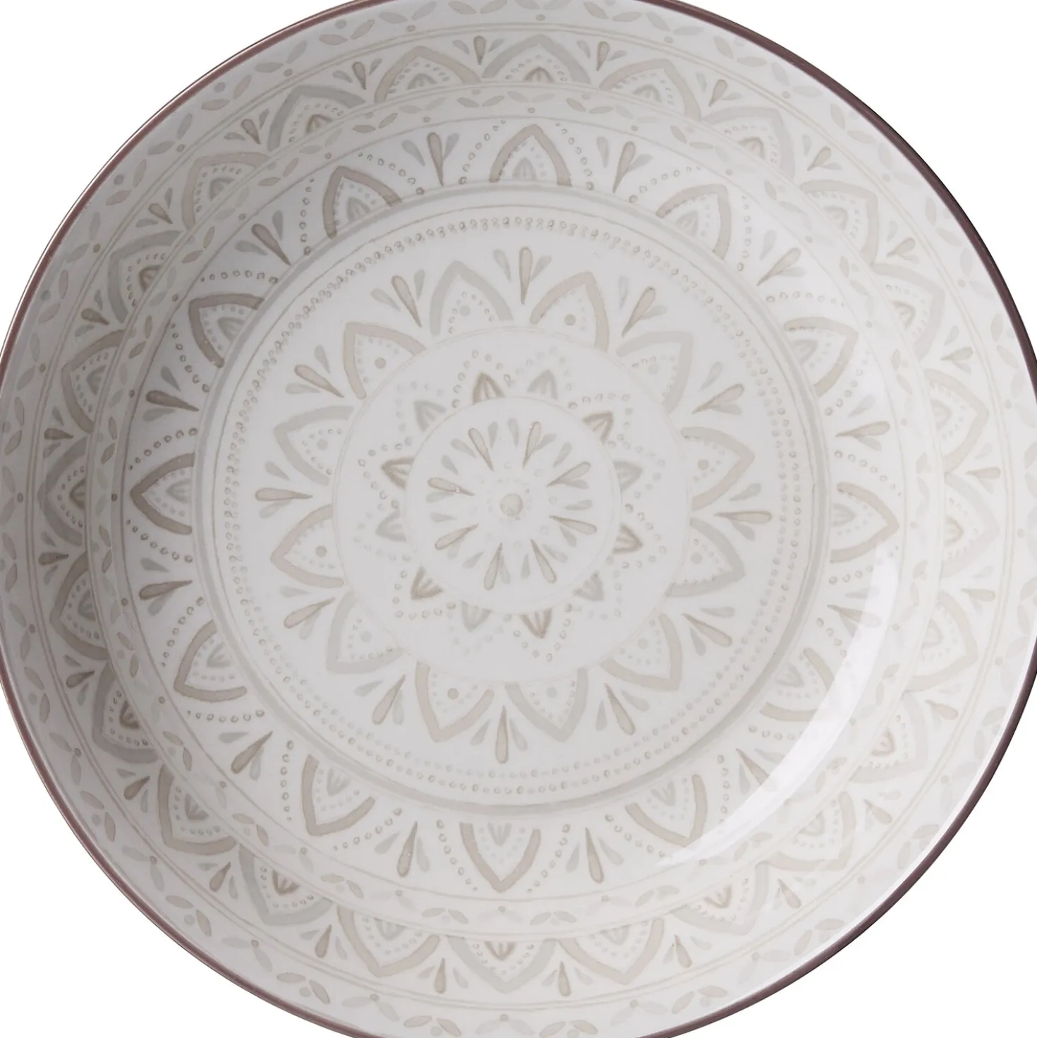 Suppenteller Valencia Dekor | 20,5 cm | weiss
