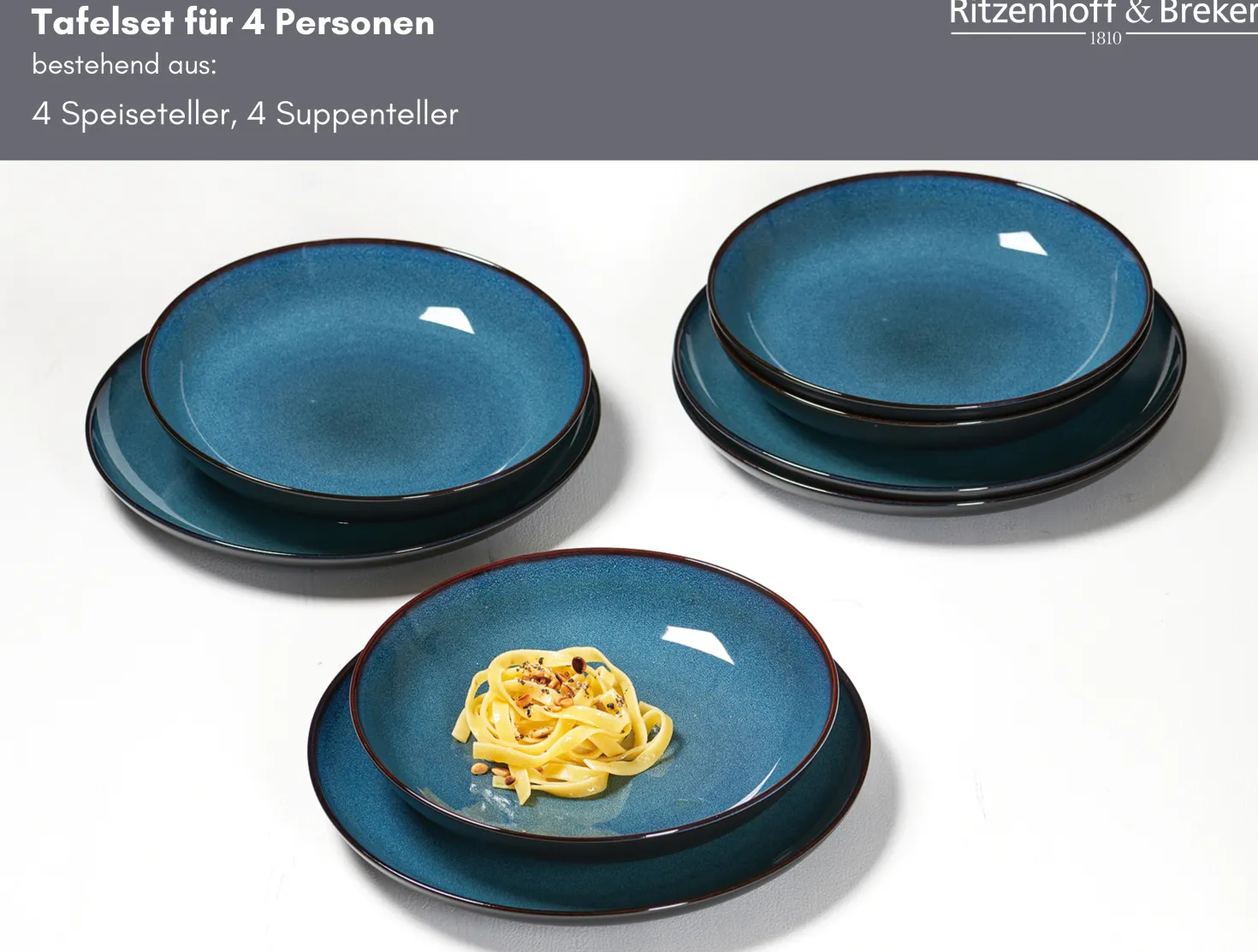 Tafelservice Bali | 8-teilig | blau