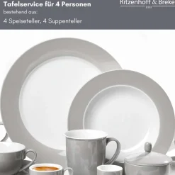 Tafelservice Doppio | 8-teilig | grau
