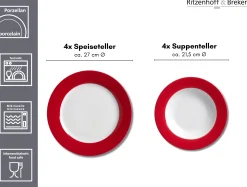 Tafelservice Doppio | 8-teilig | rot