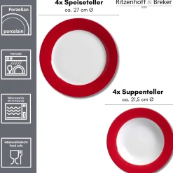 Tafelservice Doppio | 8-teilig | rot