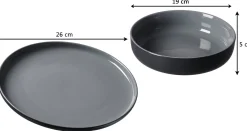 Tafelservice Jasper | 8-teilig | schwarz