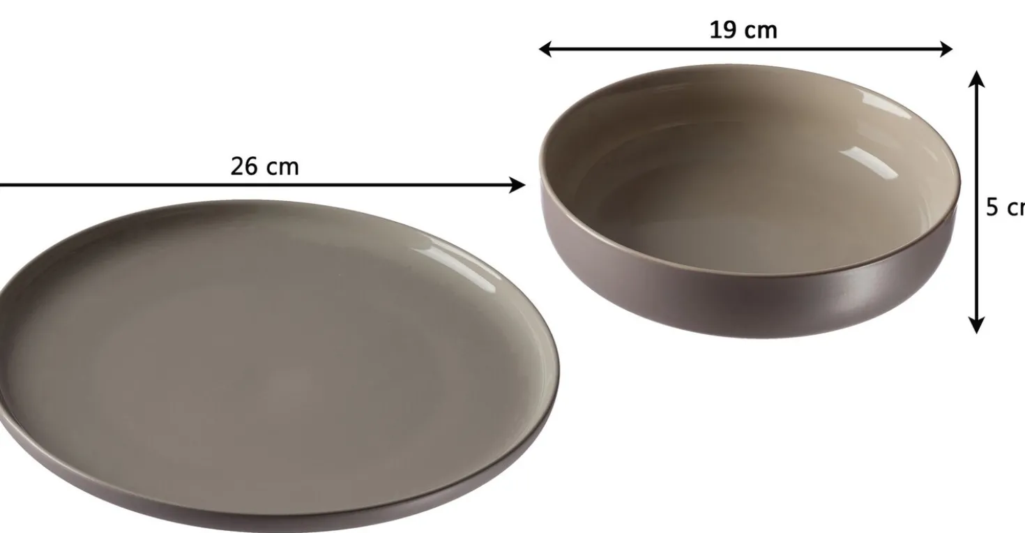 Tafelservice Jasper | 8-teilig | taupe