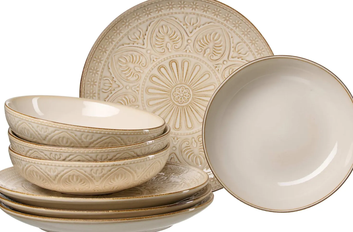 Tafelservice Omara | 8-teilig | beige