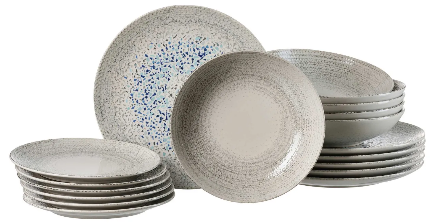 Tafelservice Rimini Stone | 18-teilig | grau