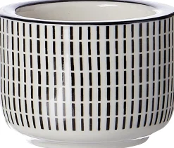 Teelichthalter Takeo Stripes | 6 x 6 x 4 cm | schwarz