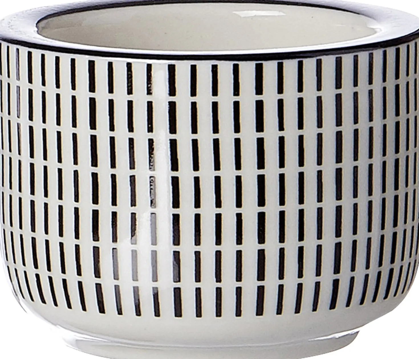 Teelichthalter Takeo Stripes | 6 x 6 x 4 cm | schwarz