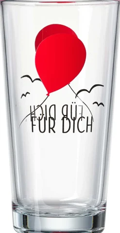 Trinkglas Glück Ballon | 380 ml | rot