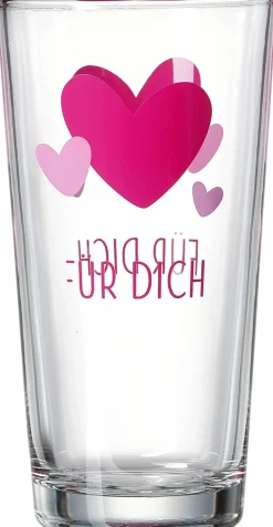 Trinkglas Glück Herz | 380 ml | rot
