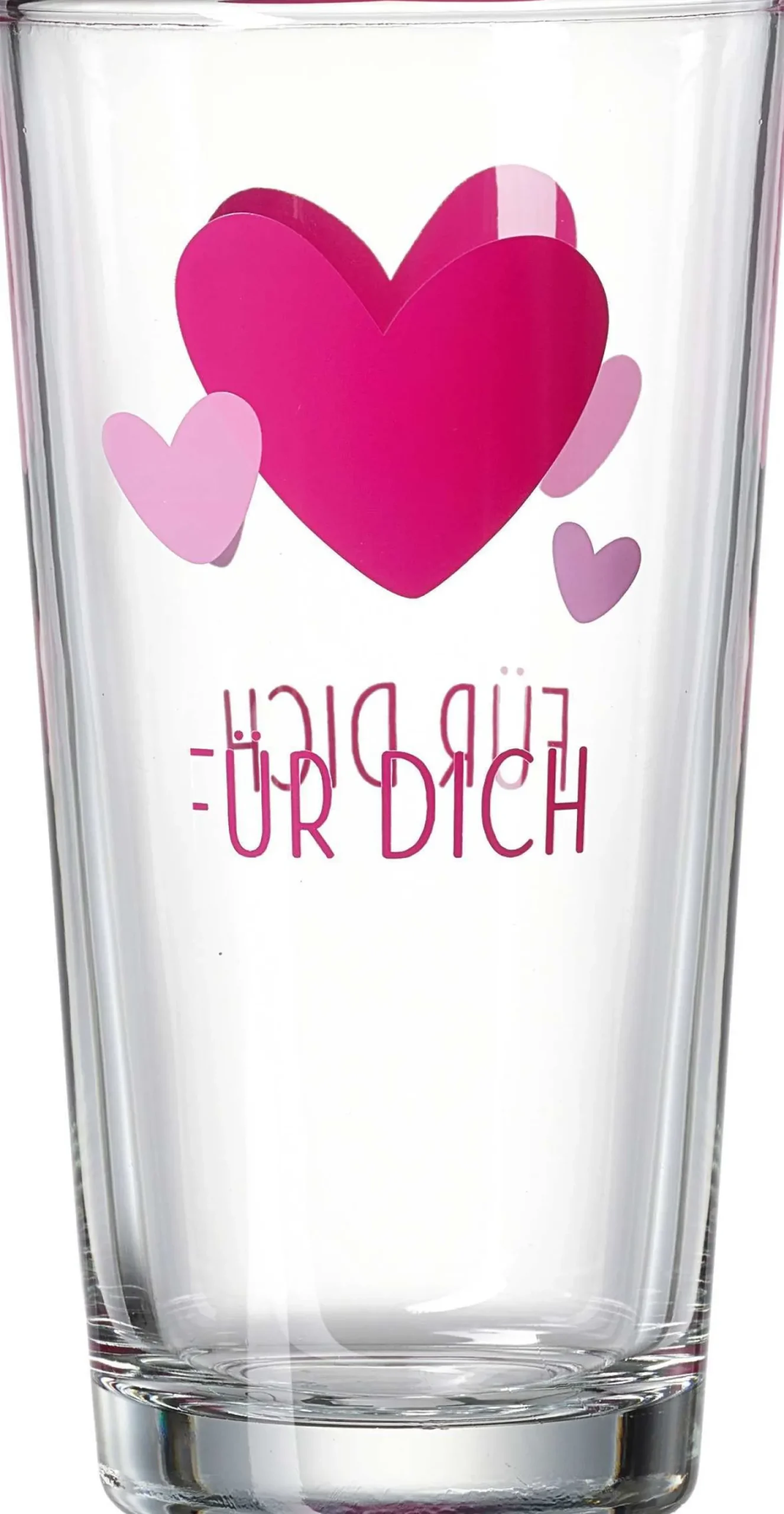 Trinkglas Glück Herz | 380 ml | rot