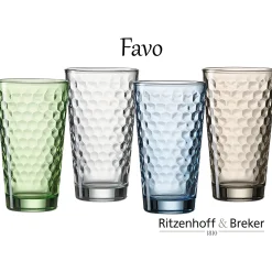 Trinkgläser-Set Favo | 6-teilig | grün | 350 ml
