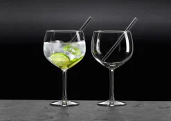 Trinkgläser-Set Tonic | 4-teilig | 650 ml | mit Glastrinkhalmen