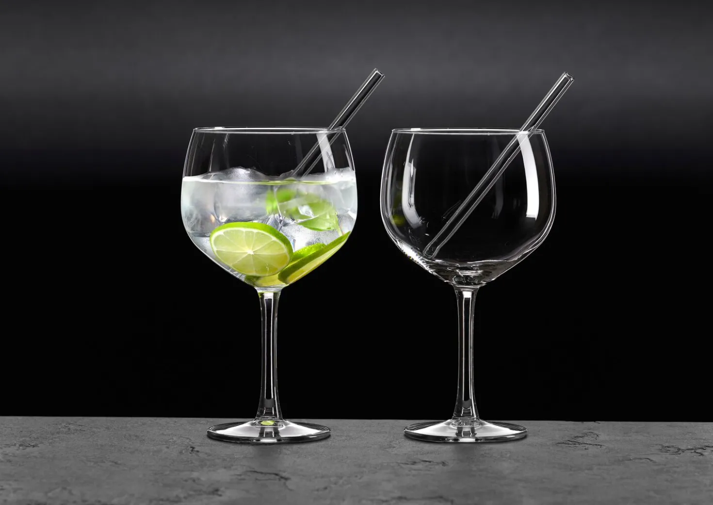 Trinkgläser-Set Tonic | 4-teilig | 650 ml | mit Glastrinkhalmen