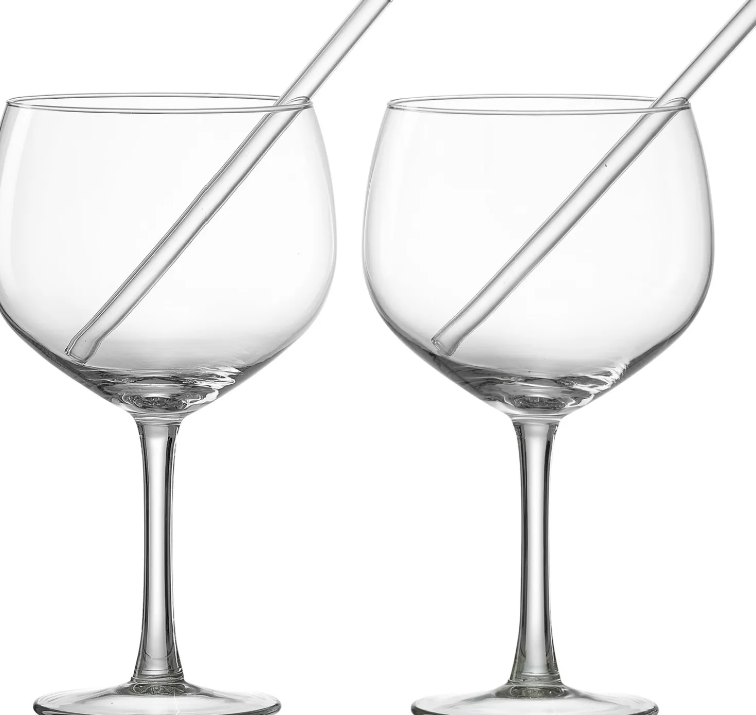 Trinkgläser-Set Tonic | 4-teilig | 650 ml | mit Glastrinkhalmen