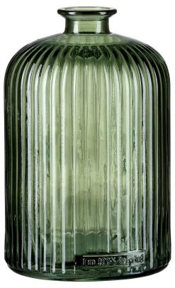 Vase Guyana Stripes | 14 x 14 x 24 cm | grün
