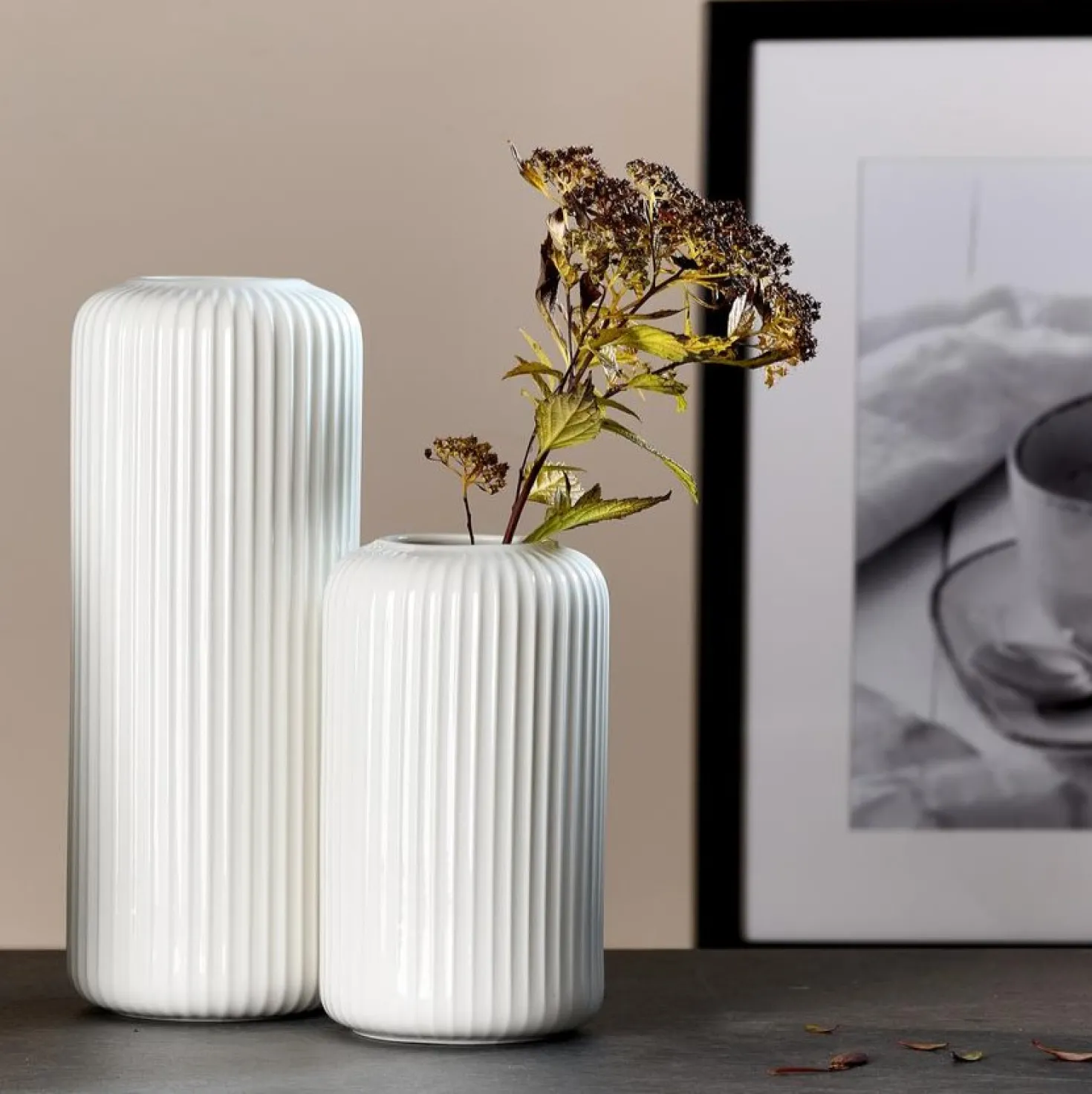 Vase Nora | 9,5 x 9,5 x 24 cm | weiss
