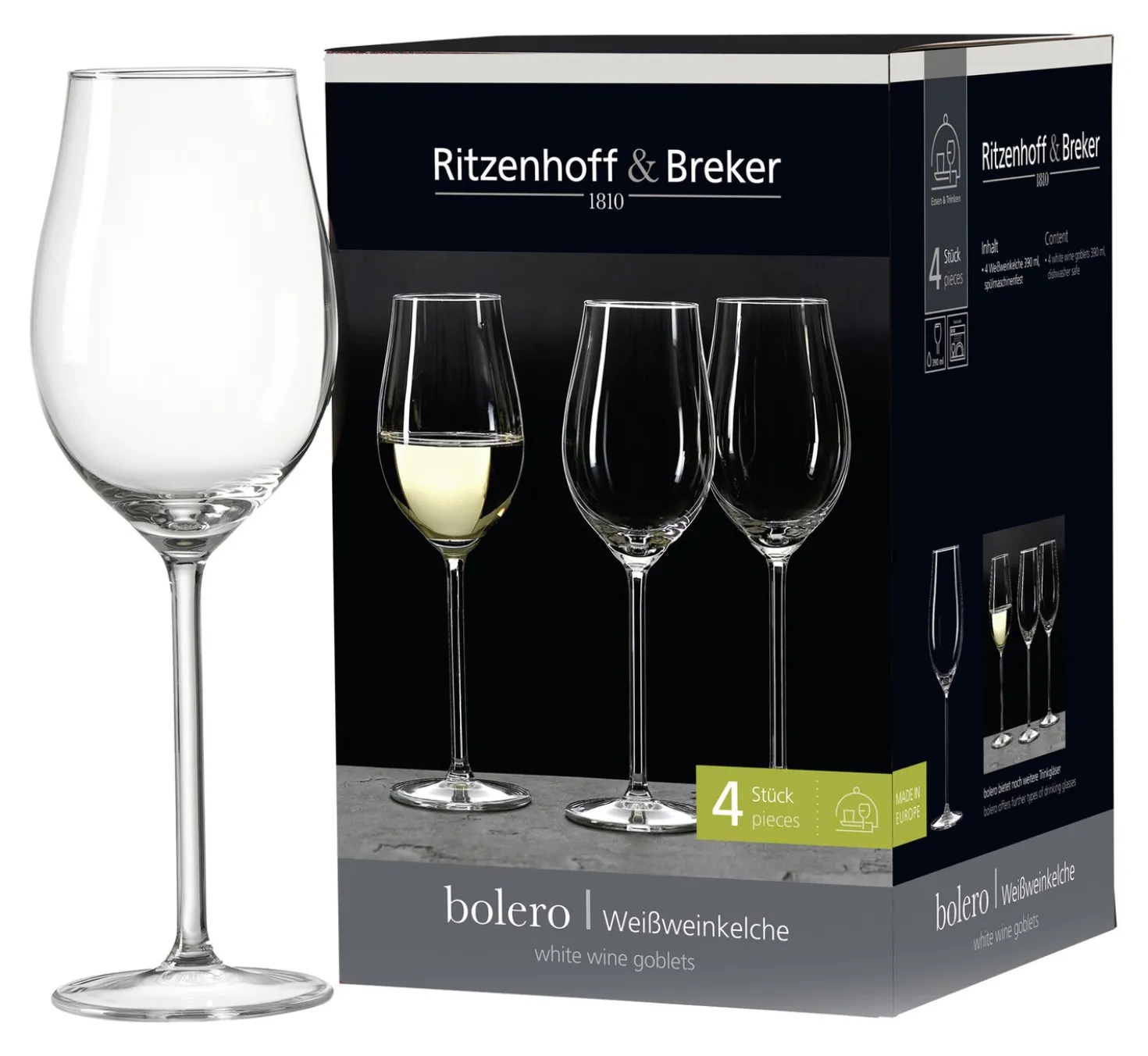 Weissweingläser-Set Bolero | 4-teilig | 390 ml