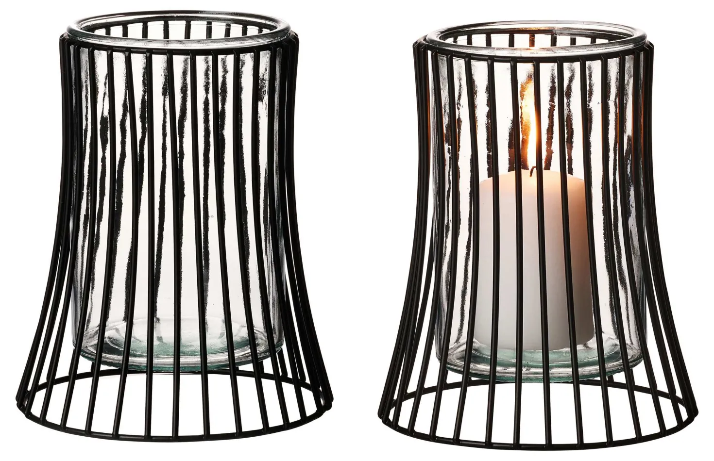 Windlicht Nero | 14,5 x 14,5 x 18 cm | schwarz
