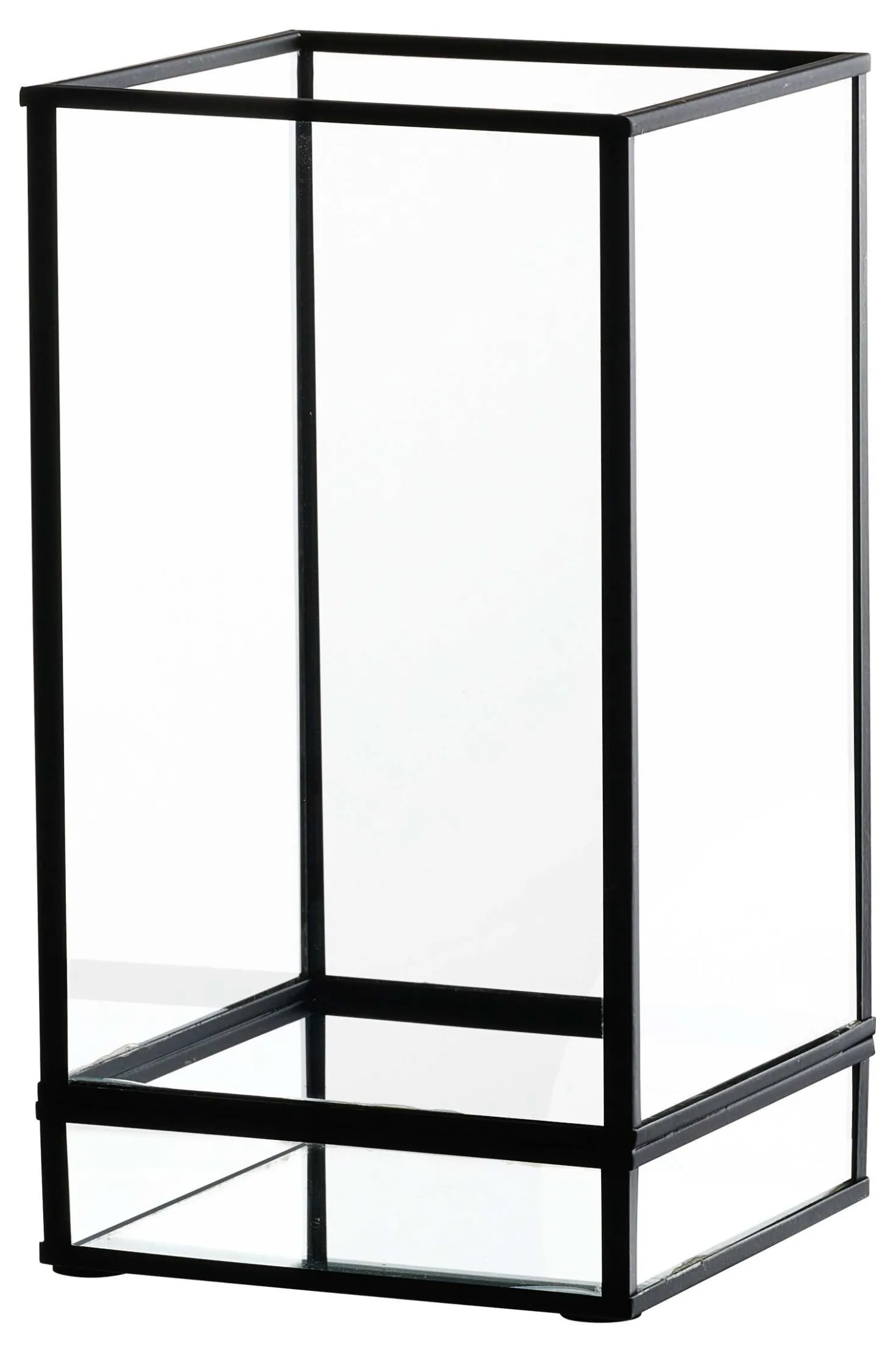 Windlicht Nero | 13 x 13 x 23 cm | schwarz